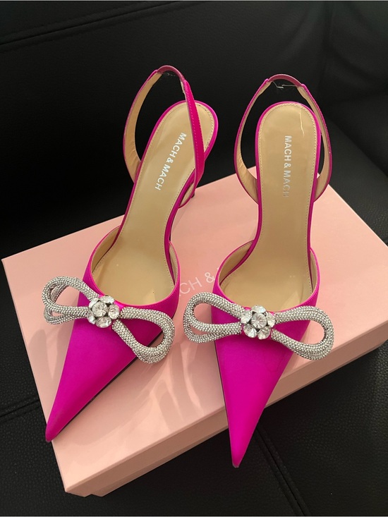 MACH & MACH Shoes - Authentic MACH & MACH Fuchsia Slingback Pumps with Crystal Bow size 38 EU